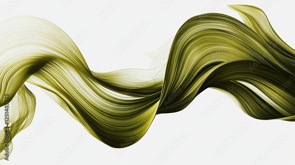 Poster fluid abstract wave pattern in lime cream shades on a neutral background for creative inspiration