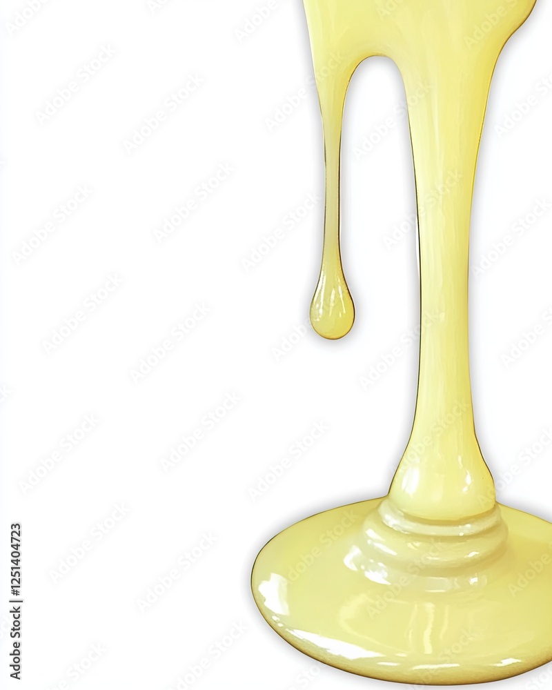 Poster Flowing Lime Cream Drip Creating a Minimalistic Backdrop for Creative Text Placement