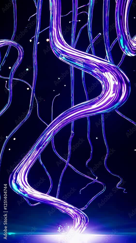 Poster A surreal floating organic shape with a smooth, wavy texture against a gradient futuristic background.