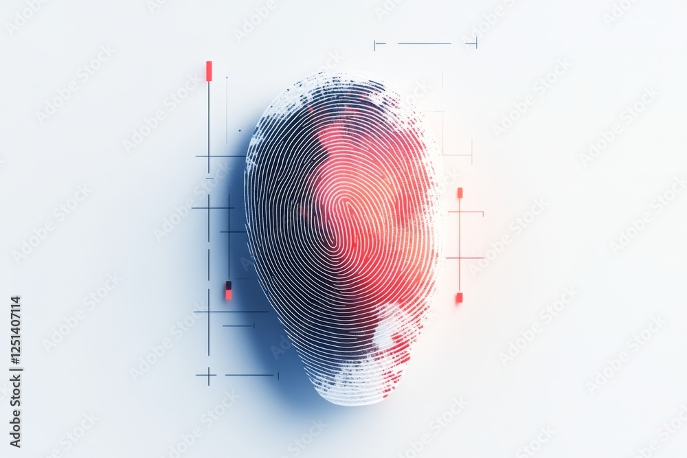 Poster a simple, clean icon of a fingerprint scanner, representing biometric attendance