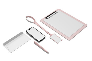Stationery Illustration Mockup PNG