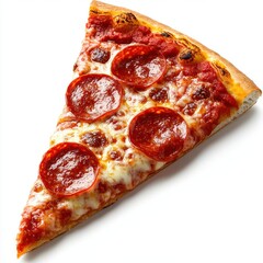 Delicious Slice of Pizza Topped with Savory Pepperoni, Melted Cheese, and Flavorful Tomato Sauce on a Crispy Crust Perfect for Food Lovers
