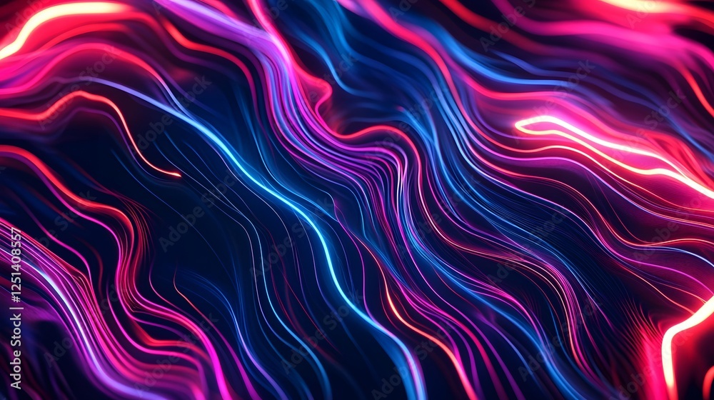 Fototapete captivating abstract image featuring mesmerizing swirls and flows of vibrant neon light in a dynamic