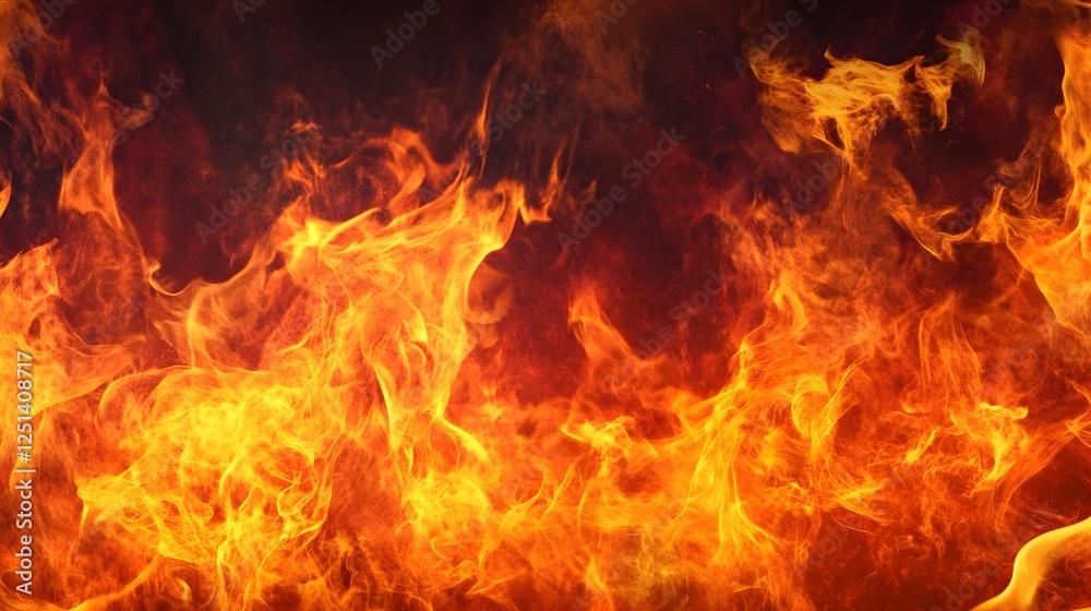 Poster captivating and image of a raging inferno of fiery flames blazing intensely with powerful energy cre
