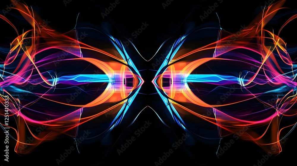 Aufkleber Captivating cosmic fractal explosion of vibrant color and light creating a mesmerizing and futuristic digital abstract design with a sense of energy power and imagination
