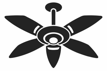 Obraz premium black fan isolated on white background