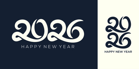 2026 Happy New Year design vector. trendy unique new year 2026 logo design template