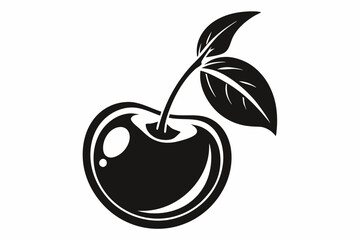 cherry fruit icon cherry silhouette vector