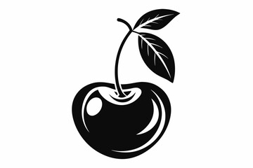 cherry fruit icon cherry silhouette vector