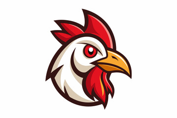 chicken head logo vector with white background