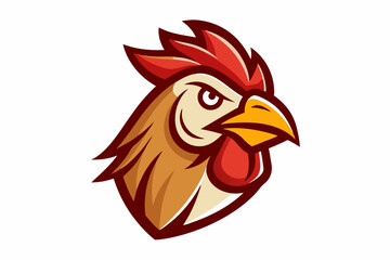 chicken head logo vector with white background