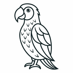 Fototapeta premium Simple a Parrot line art vector white background
