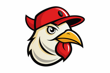 chicken head logo vector with white background