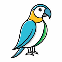 Simple a Parrot  line art vector white background