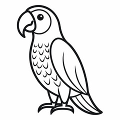 Fototapeta premium Simple a Parrot line art vector white background