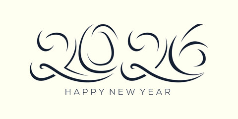 2026 Happy New Year design vector. trendy unique new year 2026 logo design template