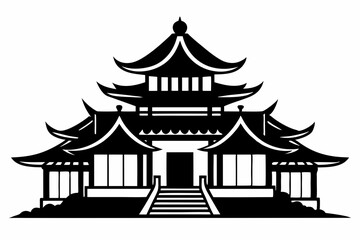 Fototapeta premium japanese temple silhouette