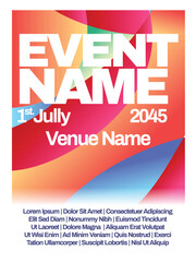 Cool and Calm Gradient Event Poster Design. abstract gradient background event poster template vector illustration.