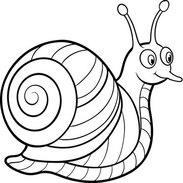 recommend clip art: snail silhouette illustration black and white