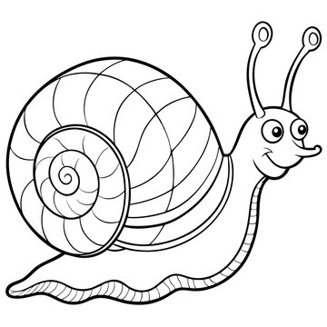 recommend clip art: snail silhouette illustration black and white