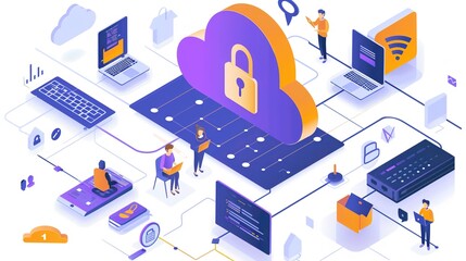 Obraz premium Comprehensive Business Cybersecurity Solutions: Protect Your Data, Prevent Cyber Threats, and Ensure Compliance with Advanced Network Security, Cloud Protection, and Risk Management Strategies for Enh