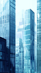 Abstract conception of glass city