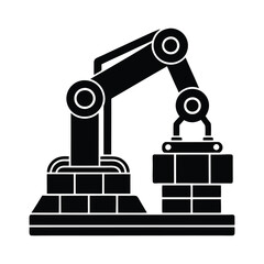 Automated Bricklaying Machine Vector illustration
