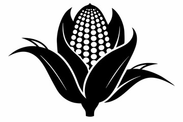 Obraz premium corn silhouette vector illustration black and white