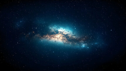 Fototapeta premium Cosmic Nebula in Dark Blue Night Sky