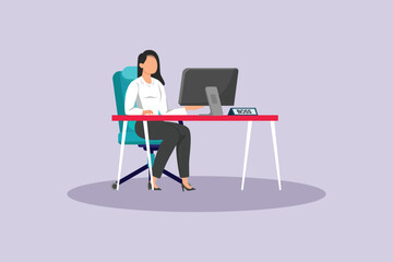 Fototapeta premium Business Woman concept. Colored flat vector illustration isolated.