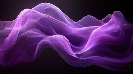 Fototapeta premium Purple abstract wave, dark background, digital art, website header