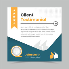 Modern professional client testimonial social media post template design