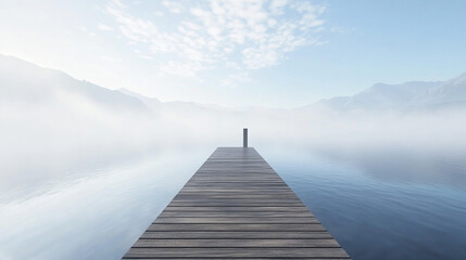 Fototapeta premium Minimalist Pier into Calm Lake – Variant 3