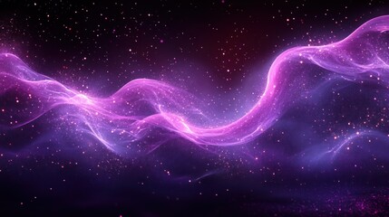 Obraz premium Purple cosmic wave, glittering background, digital art, website header