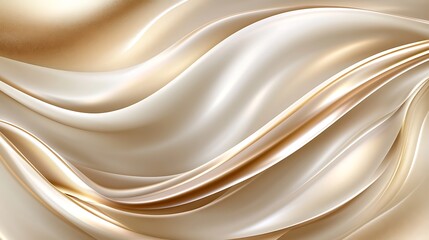 Obraz premium Abstract Gold and Cream Silk Waves Design