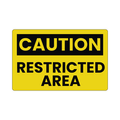 Restricted Area Caution Banner Black And Yellow Vector Sign