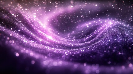 Obraz premium Purple glitter wave, cosmic background, digital art, screen saver
