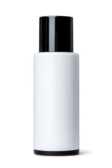 White unbranded bottle skincare container, mock up, isolated on white background