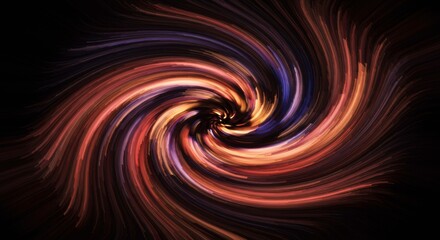 Abstract Vortex of Color: A captivating abstract swirl of vibrant colors against a black background evokes a sense of movement, energy, and hypnotic fascination.