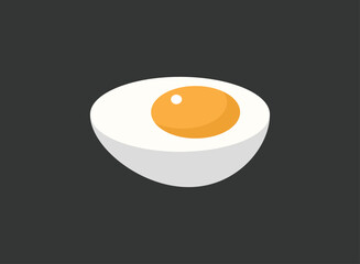 Illustration of an Cracked Egg Half Boiled