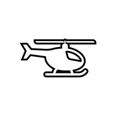 Simple helicopter black icon vector. 