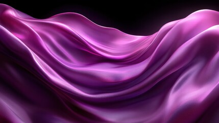 Fototapeta premium Purple silk flowing, dark background, elegant design