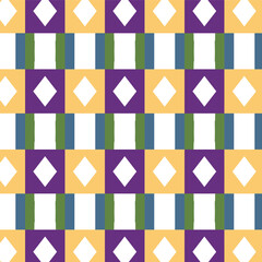 Abstract Seamless Geometric pattern. Colorful geometrical pattern of diamonds shapes. Triangular pattern . Design for fashion, fabric, textile, wallpaper, cover, web , wrapping and all textile prints