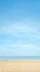 Obraz premium Beach, clear sky, blurred horizon, tranquil scene, stock photo