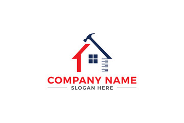 Fototapeta premium Creative House repair logo, House fix, repair house logo vector.