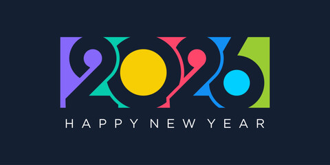 2026 Happy New Year design vector. trendy unique new year 2026 logo design template