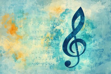 Colorful Musical Note on Abstract Background for Creative Projects