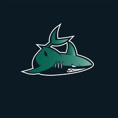 Fototapeta premium Creative Ice Hockey Sports Shark logo template. Shark Mascot Ice Hockey team logo vector.
