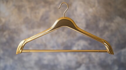 Gold hanger on a abstract purple wall.