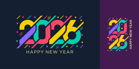 2026 Happy New Year design vector. trendy unique new year 2026 logo design template